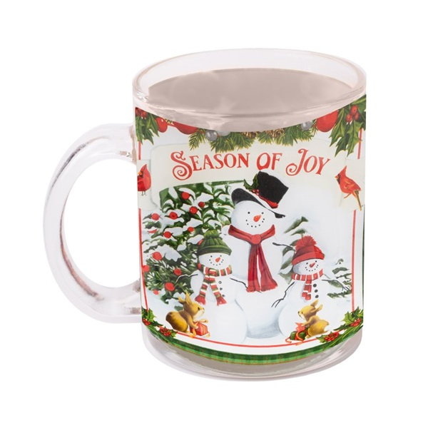 IRIS üveg bögre hóemberek minta 9,7cm (102017)