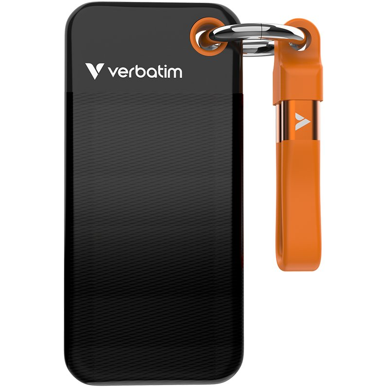 Външен SSD диск Verbatim Pocket 512 GB — 32285, черно-оранжев