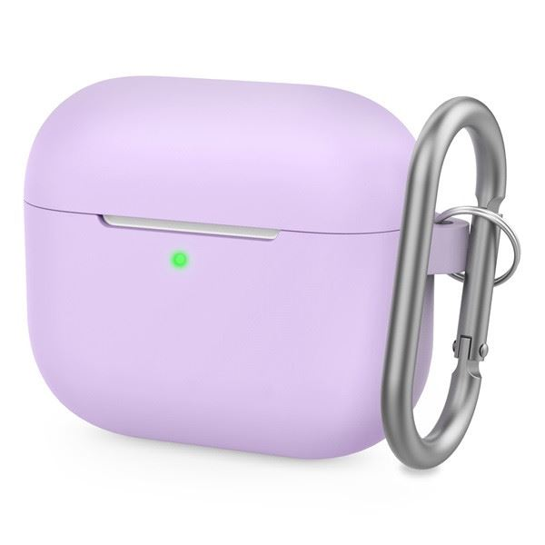 Phoner Simple Apple Airpods 3 szilikon tok akasztóval lila (PN-CP-148-LR-FHD) (PNCP148LRFHD)