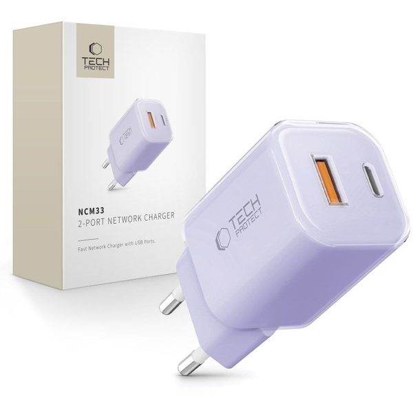 RYCHLÁ SÍŤOVÁ NABÍJEČKA USB-C TYPE-C USB-A PD-33W DUAL PORT