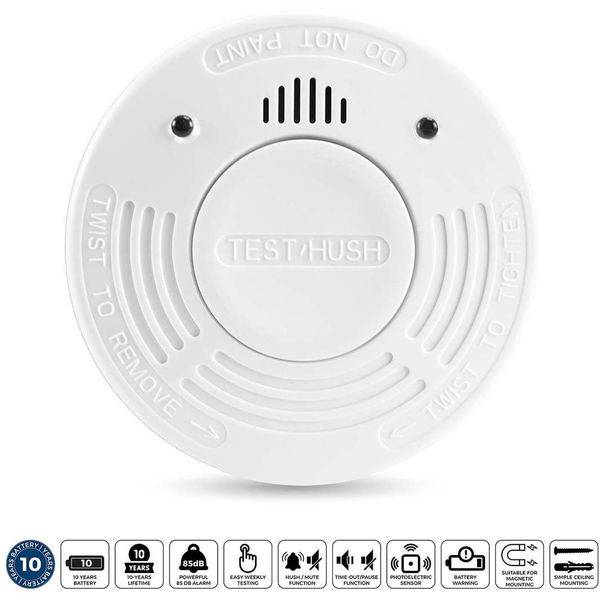 Alecto SD1010 Füstjelző 10 éves elemélettartammal Elemekről üzemeltetett (Ø x Ma) 102 mm x 35 mm