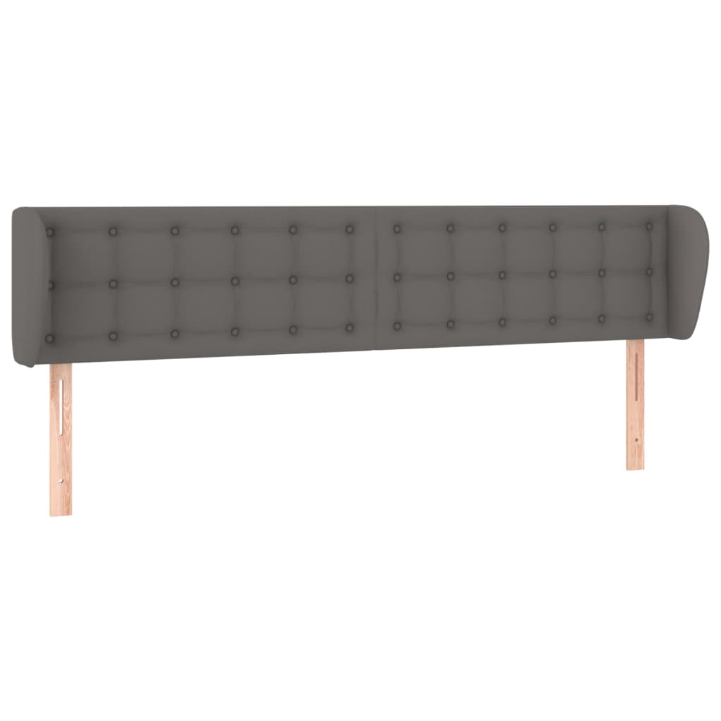 szürke műbőr szárnyas fejtámla 203x23x78/88 cm (3117256)
