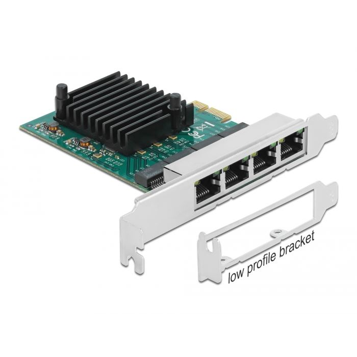 Delock PCI Express x1 Kártya - 4 x Gigabit LAN (89025) (DL89025)