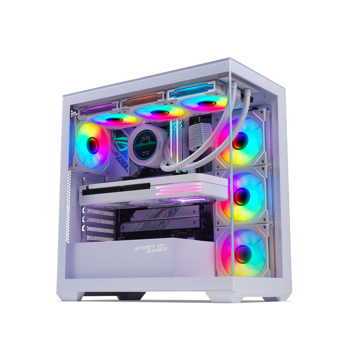 Spirit of Gamer Spark Arctic RGB Midi Torony Számítógépház - Fehér (8305RAW)