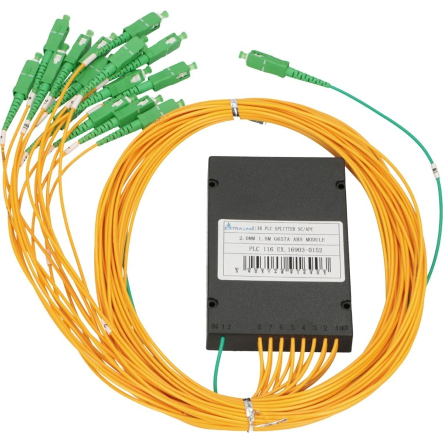 Extralink 1:16 PLC | Elosztó | 2,0mm, 1,5m, G657A, ABS modul, SC/APC (EX.16903)