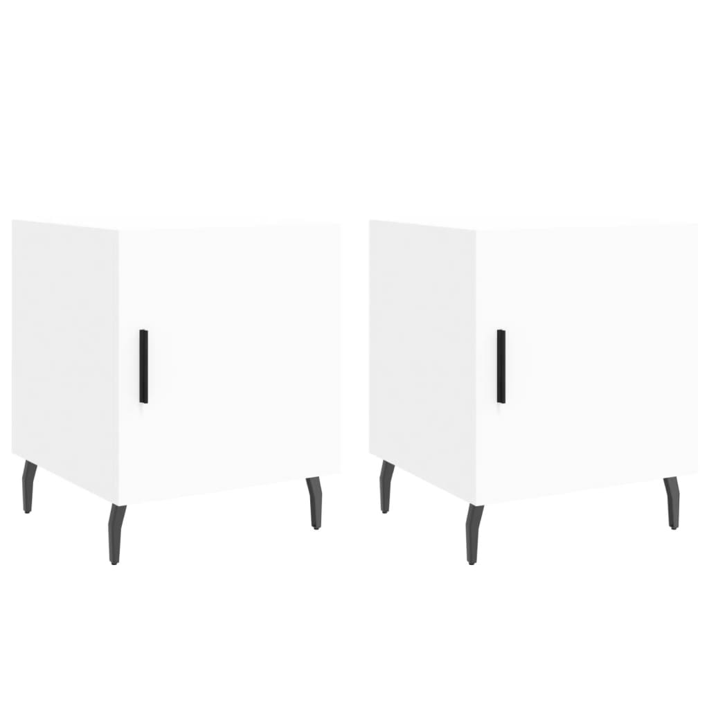 2 db fehér szerelt fa éjjeliszekrény 40 x 40 x 50 cm (827597)