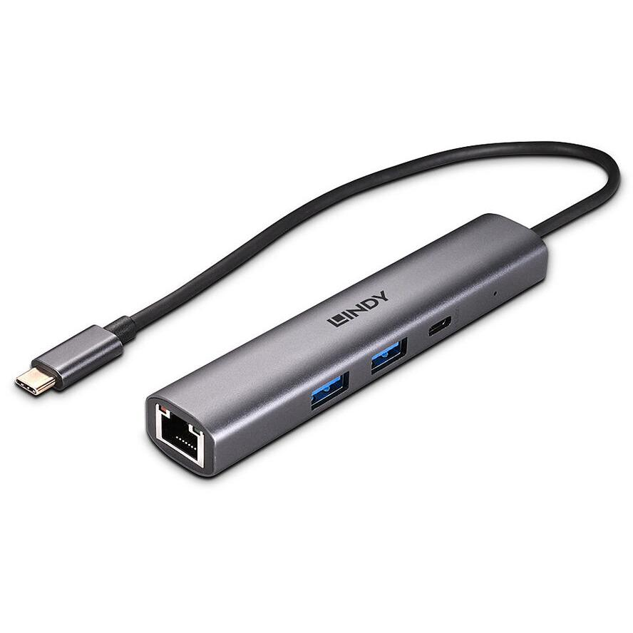 Lindy 43385 hálózati csatlakozó USB C-típus 10000 Mbit/s Szürke