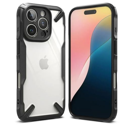 RINGKE Fusion X ütésálló hátlaptok iPhone 16 Pro Max átlátszó-fekete