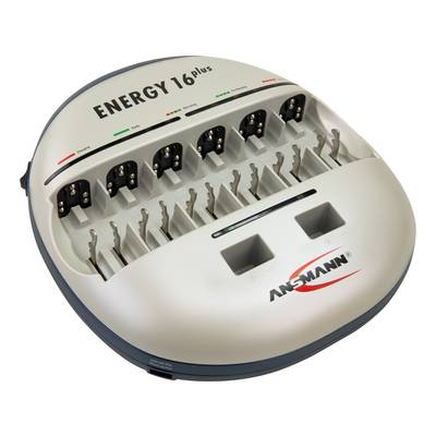 16 rekeszes hengeres akkutöltő Ansmann Energy 16 Plus (1001-0004-510)