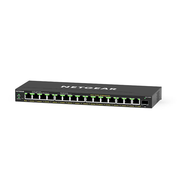 NETGEAR GS316EP-100PES netværksswitch Administreret Gigabit Ethernet (10/100/1000) Strøm over Ethernet (PoE) Sort