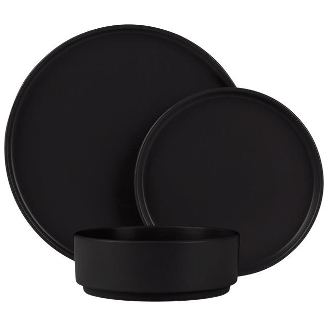 BERLINGERHAUS Matte Black Collection tányérkészlet - 18 db (BH-10009)