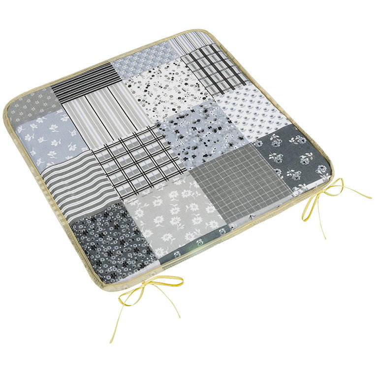 BELLATEX Adele Seat cushion 34/241 plain 40 × 40 cm patchwork grey (12548)