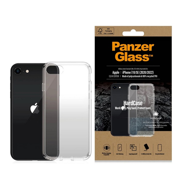 PanzerGlass HARDCASE szilikon telefonvédő (ütésállóság, kameravédő, D3O anyag) ÁTLÁTSZÓ Apple iPhone 8 4.7 / iPhone 7 4.7 / iPhone SE 3 (2022) (0377)