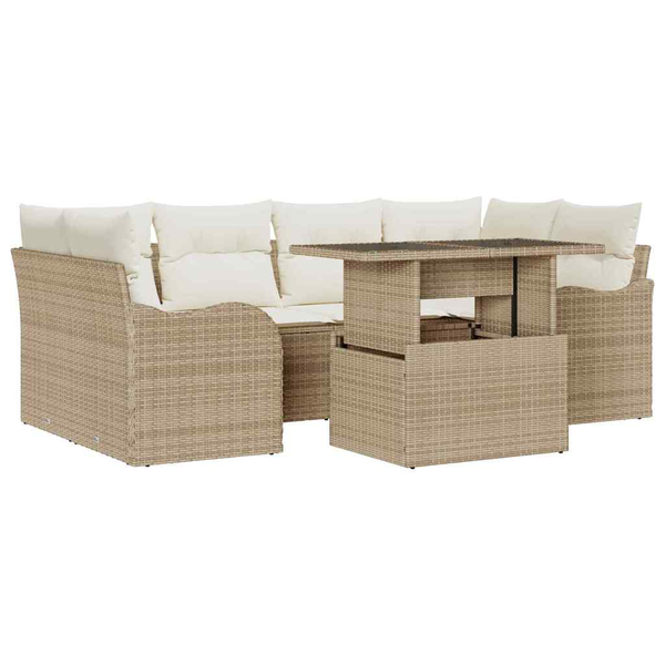 Set de canapele pentru grădină 7 pcs Bej 100 x 55 x 73 cm