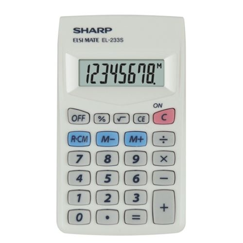 Sharp EL-233S alapműveletes zsebszámológép szürke (EL-233S)