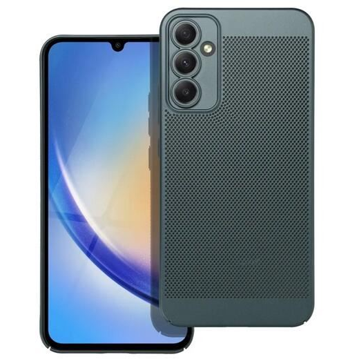 Gigapack Samsung Galaxy A34 5G (SM-A346) légáteresztő, lyukacsos műanyag tok sötétzöld (GP-142653) (GP-142653)