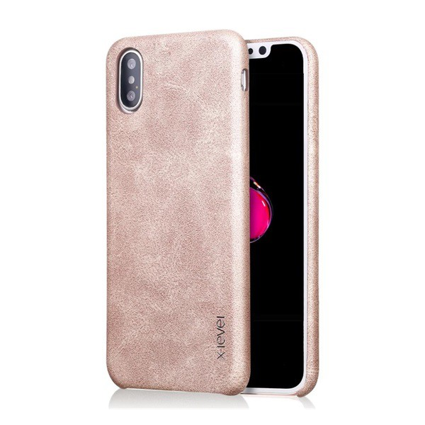 X-LEVEL műanyag telefonvédő (bőr hatású hátlap) ARANY [Apple iPhone XS Max 6.5]