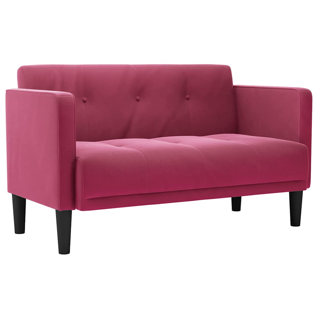 bordó bársony loveseat kanapé 111 cm (4100573)