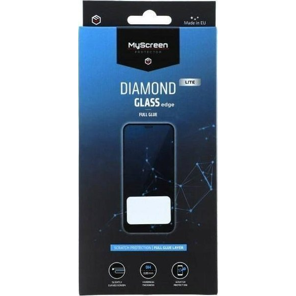 MyScreen DIAMOND GLASS LITE EDGE képernyővédő üveg (2.5D, full glue, 0.33mm, 9H) FEKETE Oppo A17 (MD7362 DGLFG)