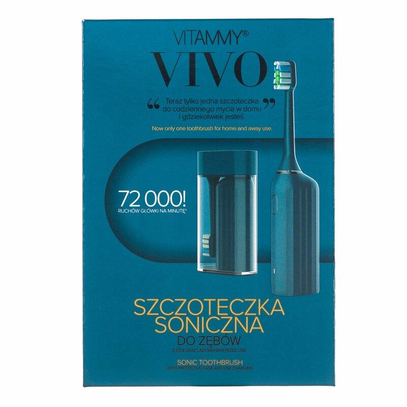 VITAMMY VIVO Szónikus Elektromos Fogkefe Rózsaszín-Kék Tokkal (5901793642796)