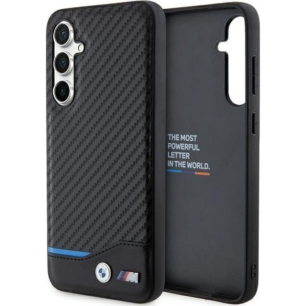 Bmw Leather Carbon Samsung S711 Galaxy S23 Fe Hátlapvédő Tok Fekete (BMW000748)
