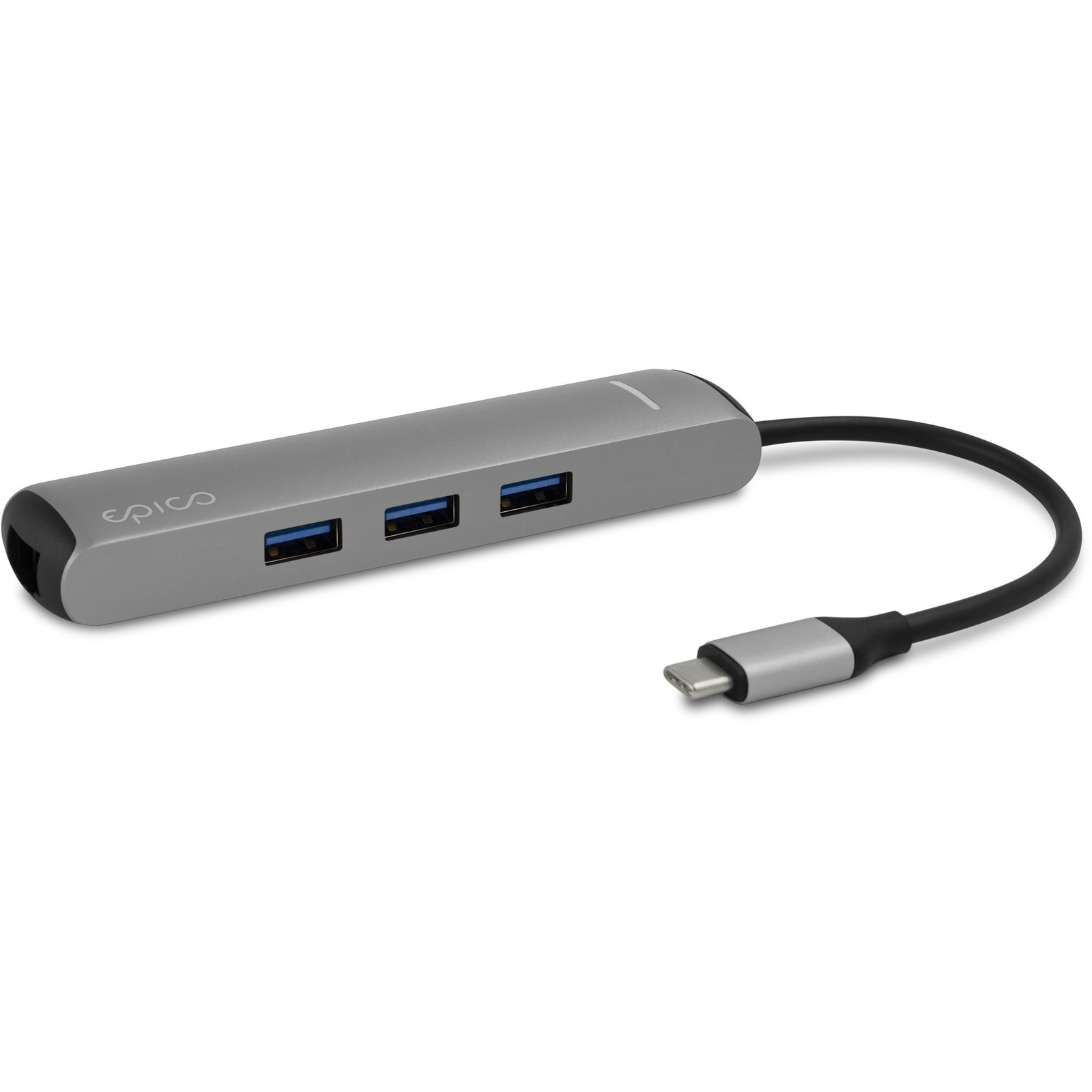Epico Type-C Hub Slim 4K HDMI & Ethernet - silver, black cable (9915112100019)