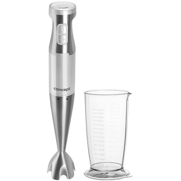 Mixer vertical Concept TM4840, 1000 W, functie Turbo, Alb-Inox, recipient de mixare 800 ml, picior de mixare din inox
