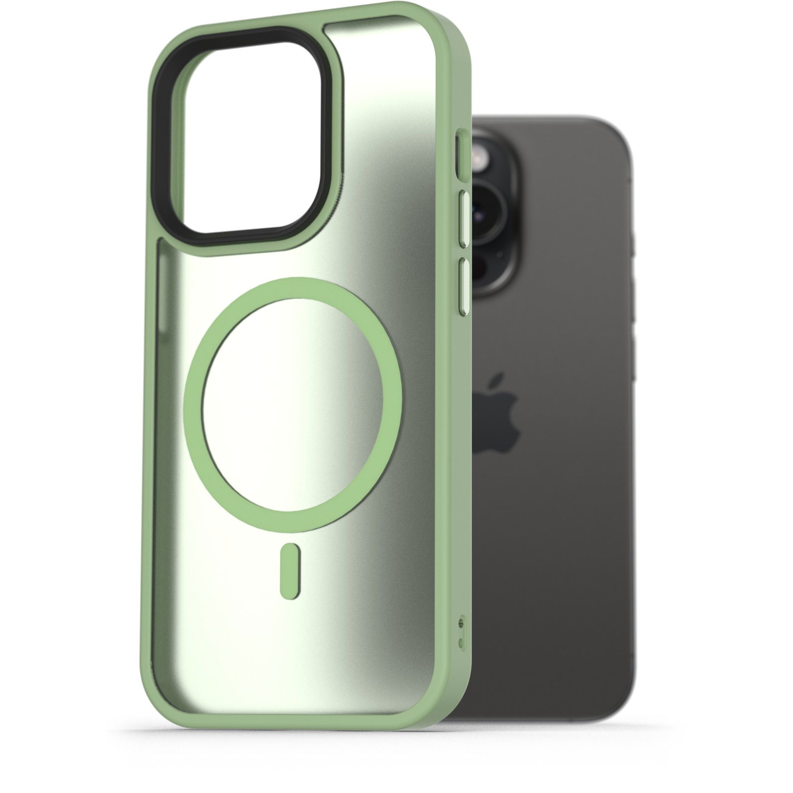 AlzaGuard Matte Case iPhone 15 Pro MagSafe zöld tok (AGD-PCMM14G)