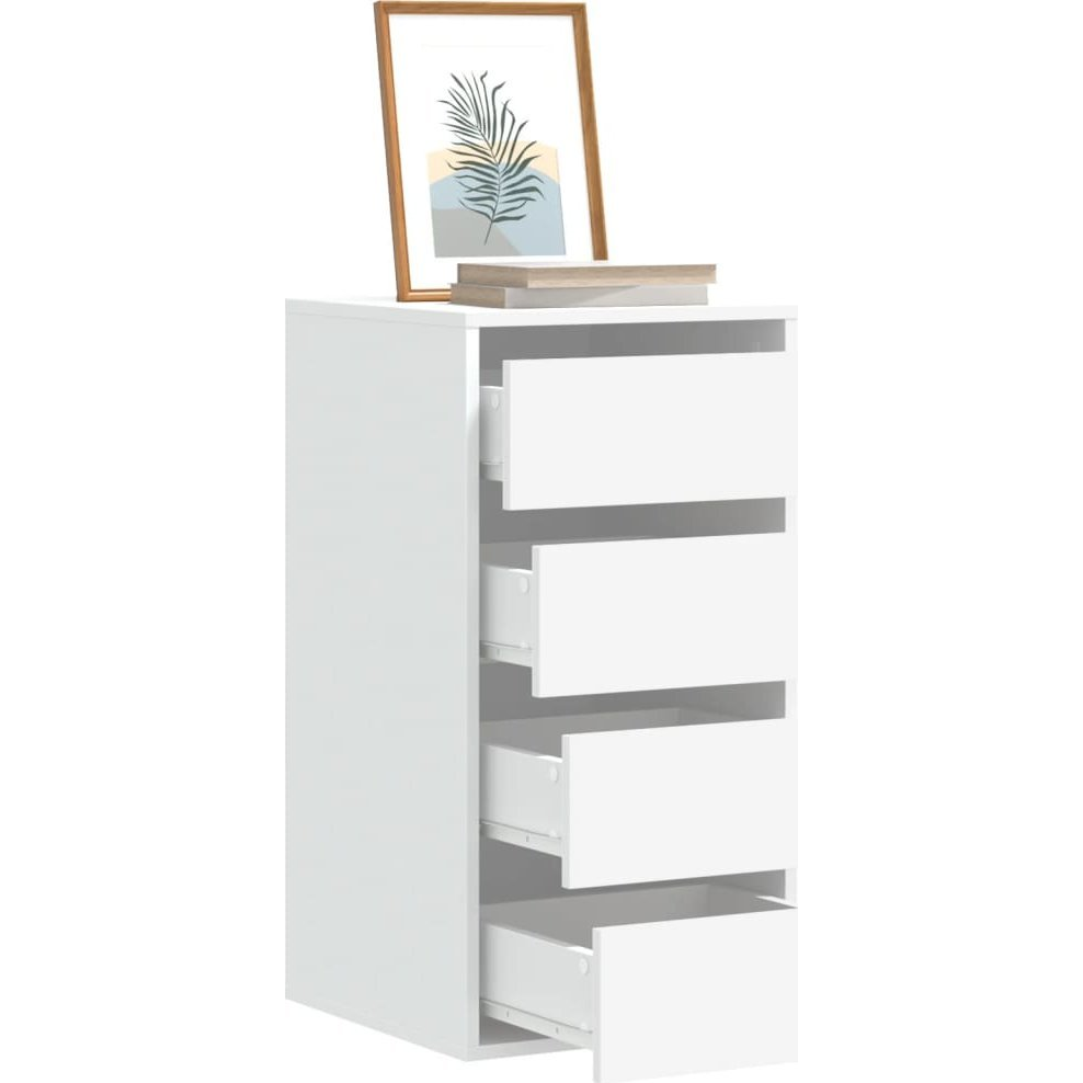 fehér szerelt fa fiókos sarokszekrény 40 x 41 x 76 cm (852861)