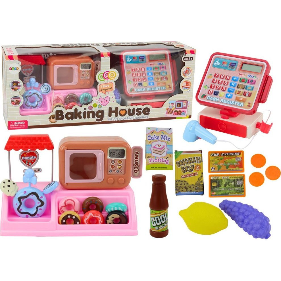 Lean Toys Fánkbolt Édességbolt Pénztárgép Mikrohullámú Sütő (17718)