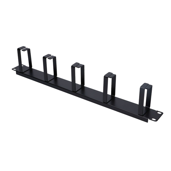 Органайзер за кабел Extralink, За 19-инчови стелажи, 5 метални скоби, Черен