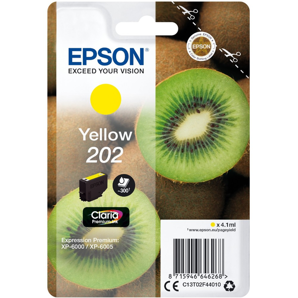 Epson Kiwi 202 blækpatron 1 stk Original Standard udbytte Gul