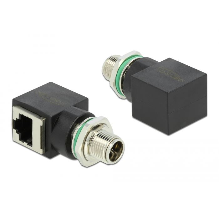 Delock M12 8 tűs X-kódolt apa - RJ45 anya hálózati adapter (66565) (d66565)