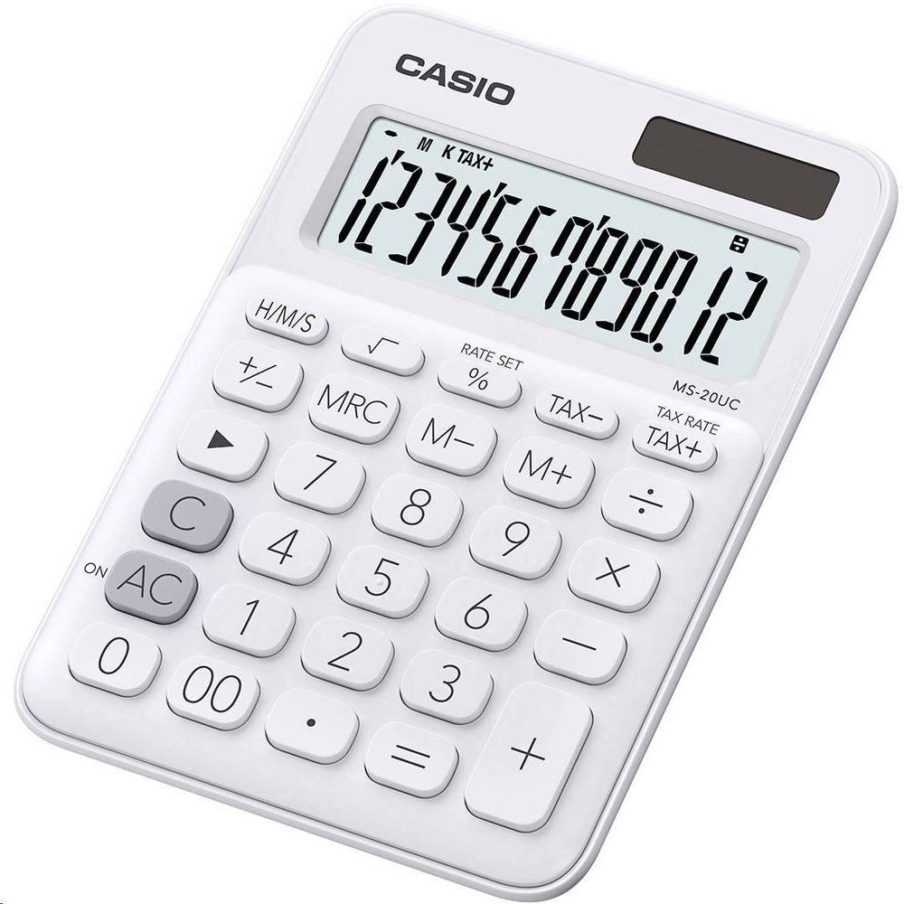 Casio MS-20UC-WE asztali számológép, fehér (MS-20UC-WE)