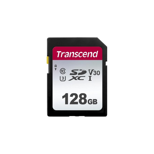 Transcend TS128GSDC300S 300S Memory-card, 128GB, SDXC, 95/45MB/s, UHS-I U1, Class10 (V30, 3.3V
