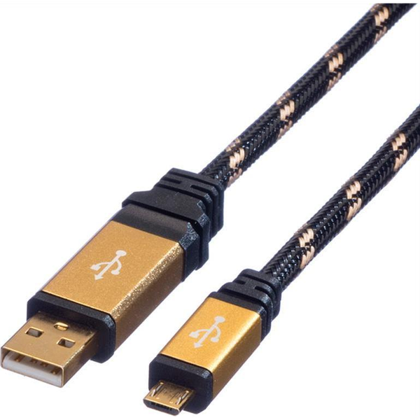 ROLINE GOLD USB 2.0 Kabel Typ A ST - Micro B ST 1,8m
