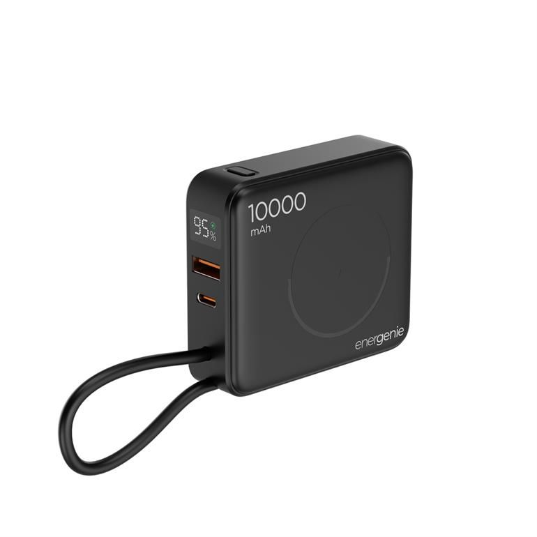 Външна батерия Gembird PB10-WPC15-LCD-01 10 000 mAh, черна