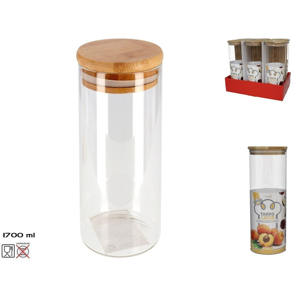 Lumarko Borosilikāta stikla burka 1700 ml  28 × 10 × 10 cm  KITCHEN&GO 8430540911108 (8430540911108)