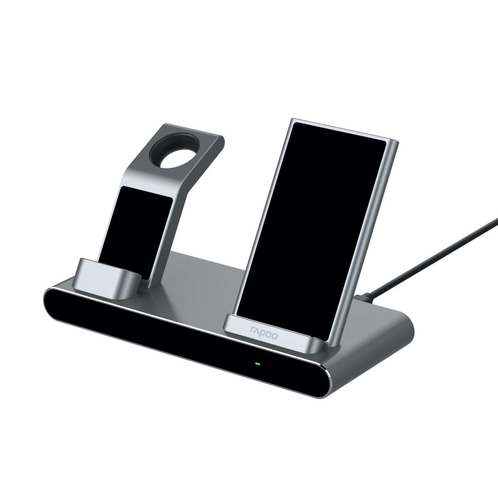 Rapoo XC600 Fejhallgató, Okostelefon, Okosóra, Táblagép Ezüst USB Vezeték nélkül tölthető Gyorstöltés Beltéri (rapoo192042)