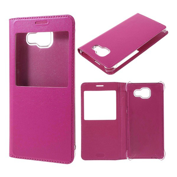 Tok álló, bőr hatású (FLIP, oldalra nyíló, S-View Cover) MAGENTA [Samsung Galaxy A5 (2016) SM-A510F] (5996457621033)