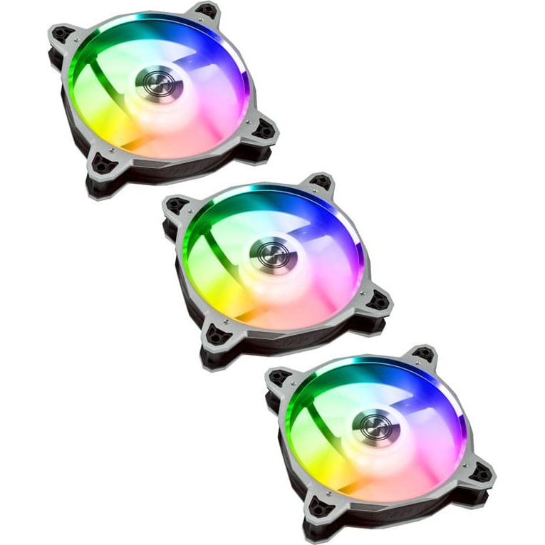 Lian Li BR120 Digital RGB PWM Lüfter 3er Pack + Controller, silb (LULI-009)