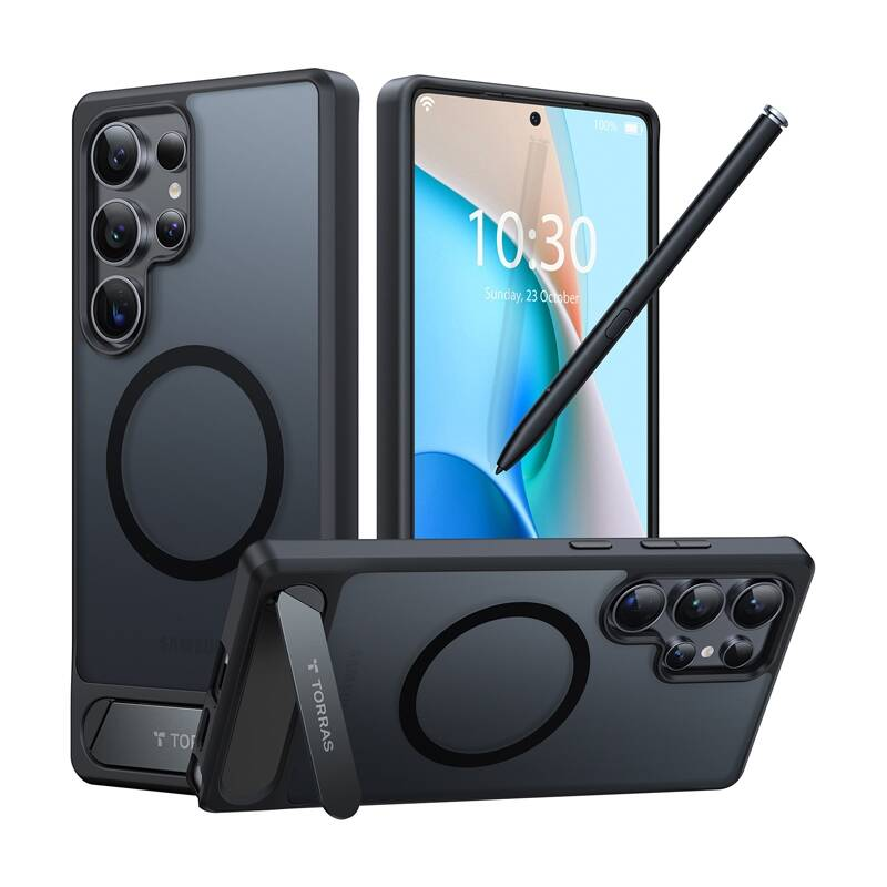 Torras Pstand Series Samsung Galaxy S25 Ultra Telefon tok - Fekete (X00FX2225)