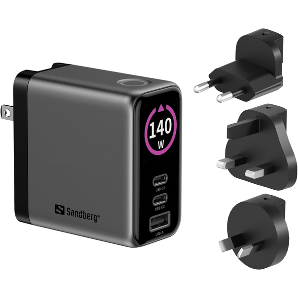 Sandberg 441-72 Caricabatterie per dispositivi mobili Universale Grigio AC Ricarica rapida Interno