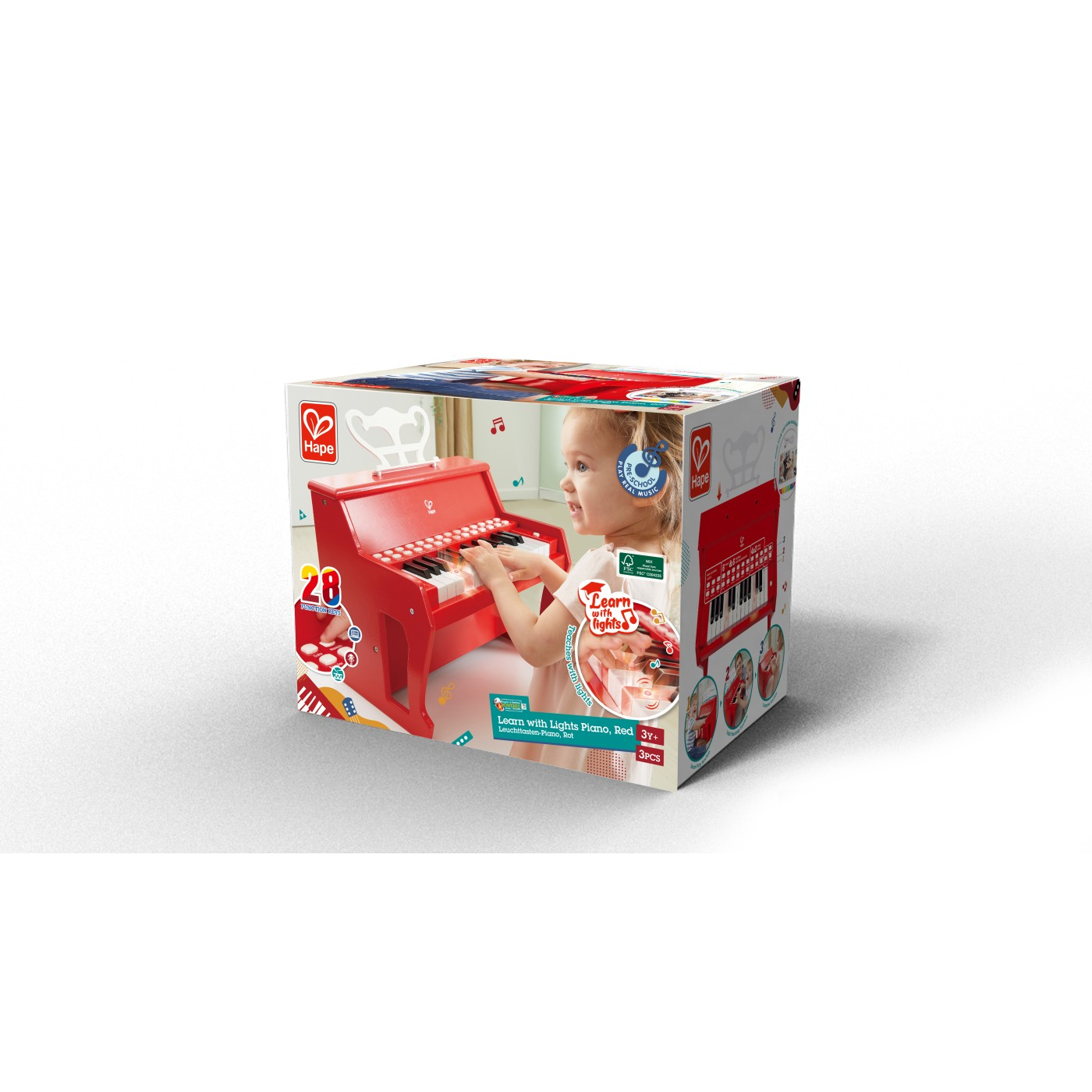 HAPE PIAN ELECTRONIC ROSU CU LUMINI