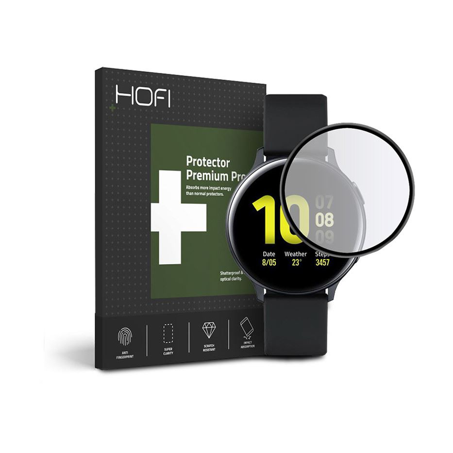 HOFI Hybrid Glass Huawei Watch Active 2 (44mm) üveg képernyővédő fólia fekete kerettel (FN0010) (FN0010)