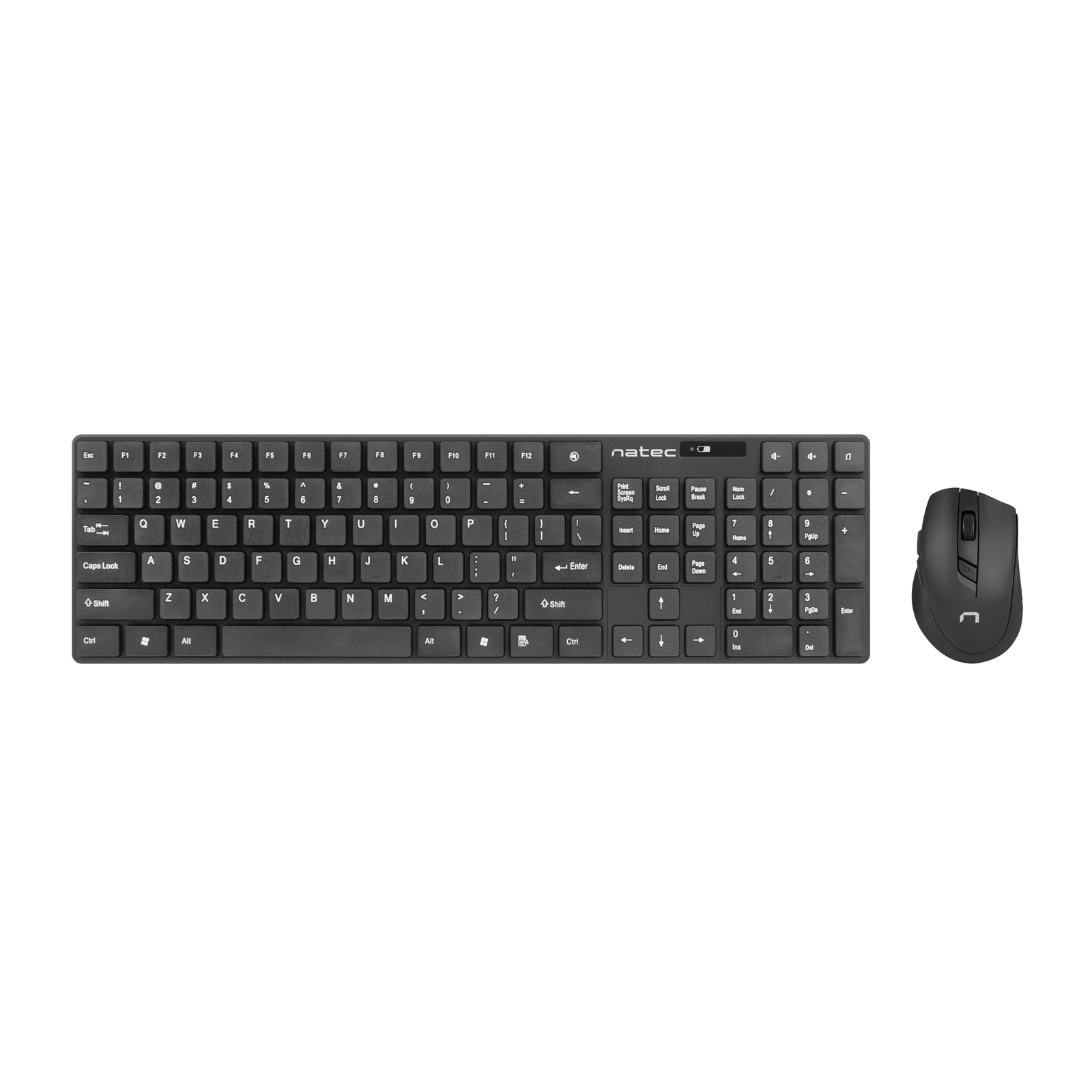Natec Stingray Vezeték nélküli Gaming Billentyűzet US - Fekete + Egér (NZB-1440)