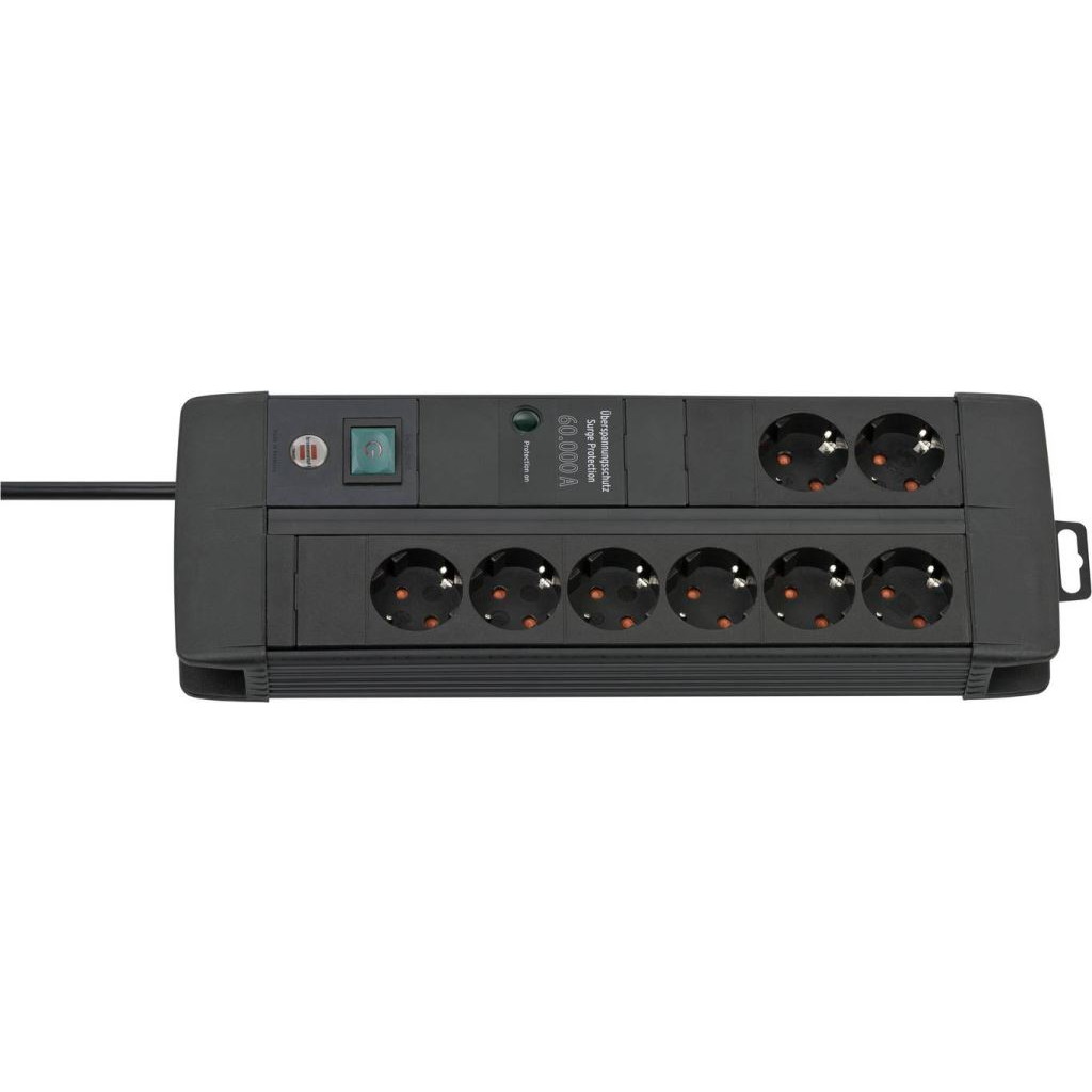 Brennenstuhl 1256000678 Túlfeszültség ellen védő elosztó Fekete Védőérintkezős 3m (b1256000678)