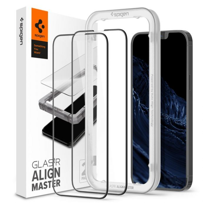 Spigen AlignMaster Full Coverage Tempered Glass Apple iPhone 13/13 Pro kijelzővédő 2db (AGL03387) (AGL03387)