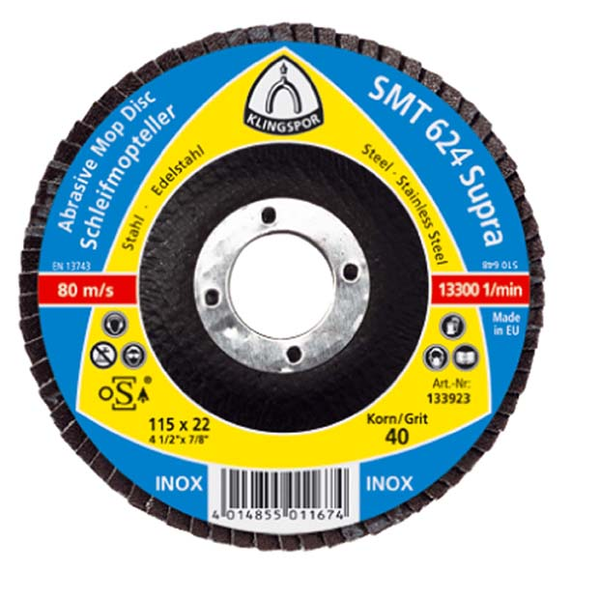 Klingspor Ściernica talerzowa listkowa 125mm gr. 40 SMT 624 222107