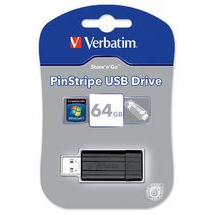 Verbatim PinStripe USB paměť 64 GB USB Typ-A 2.0 Černá